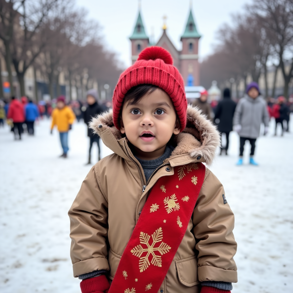 AI baby Quebec Winter Carnival portrait