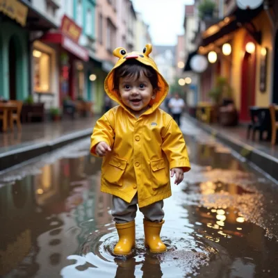 AI baby Rainy Day photos