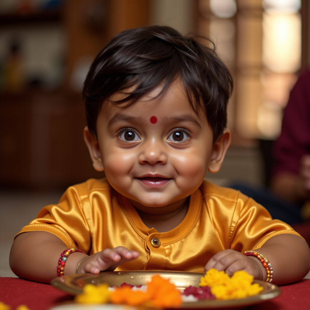 AI baby Raksha Bandhan portrait