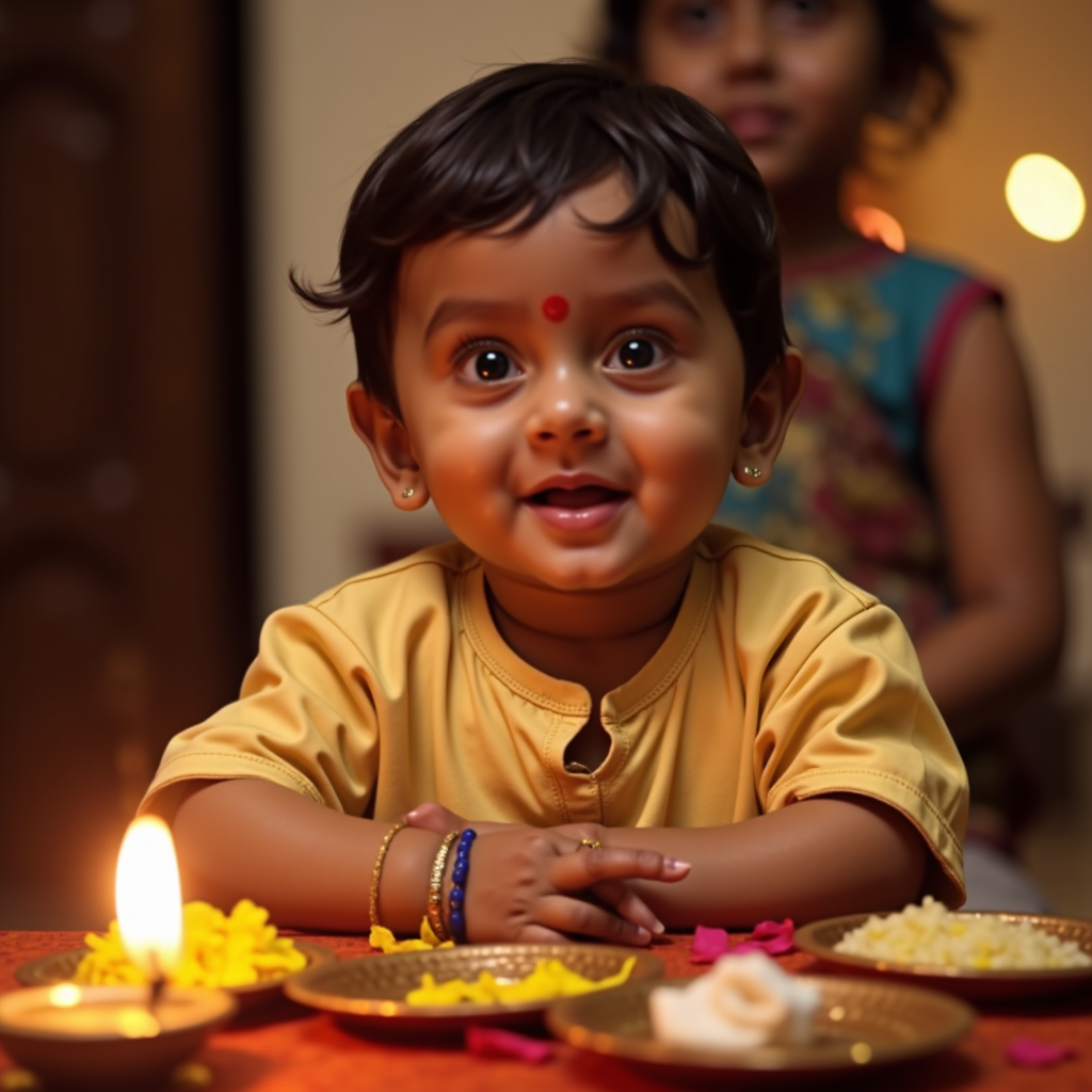 AI baby Raksha Bandhan portrait