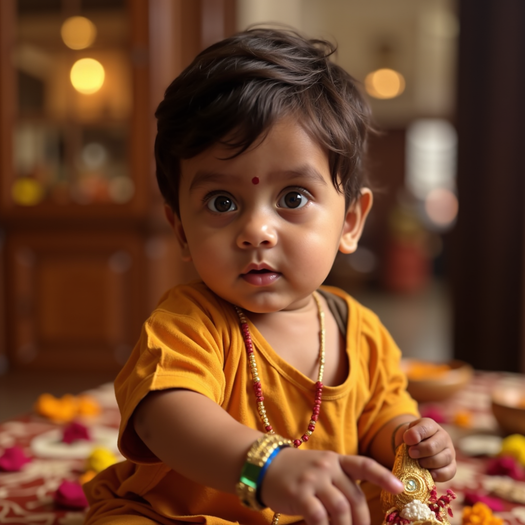 AI generated baby portrait - Raksha Bandhan theme