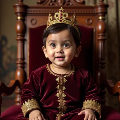 AI generated baby portrait - Royal Portrait theme