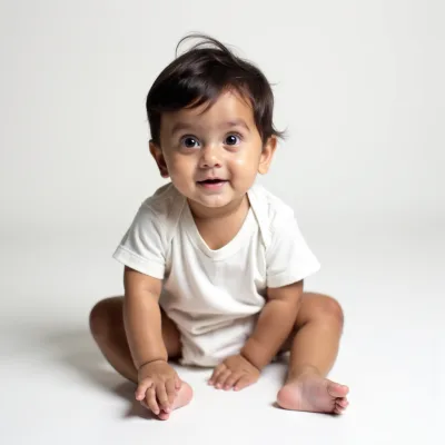 AI generated baby portrait - Studio White theme