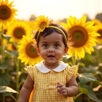 AI baby Sunflower Field photos