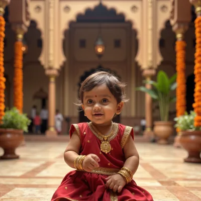 AI generated baby portrait - Traditional Indian theme
