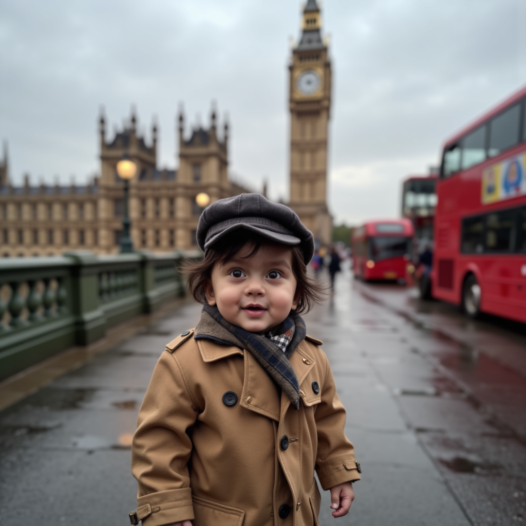 AI generated baby portrait - London theme