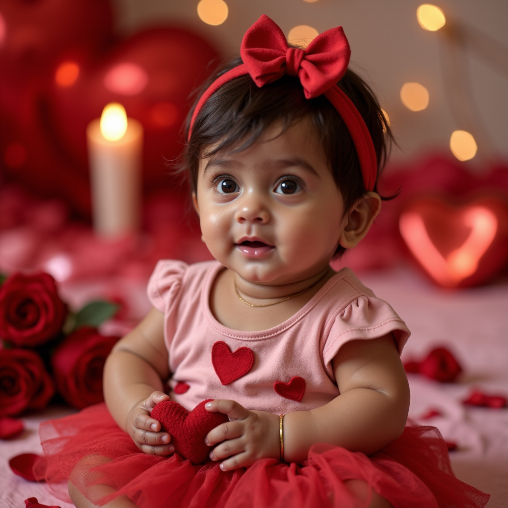 AI generated baby portrait - Valentine's Day theme