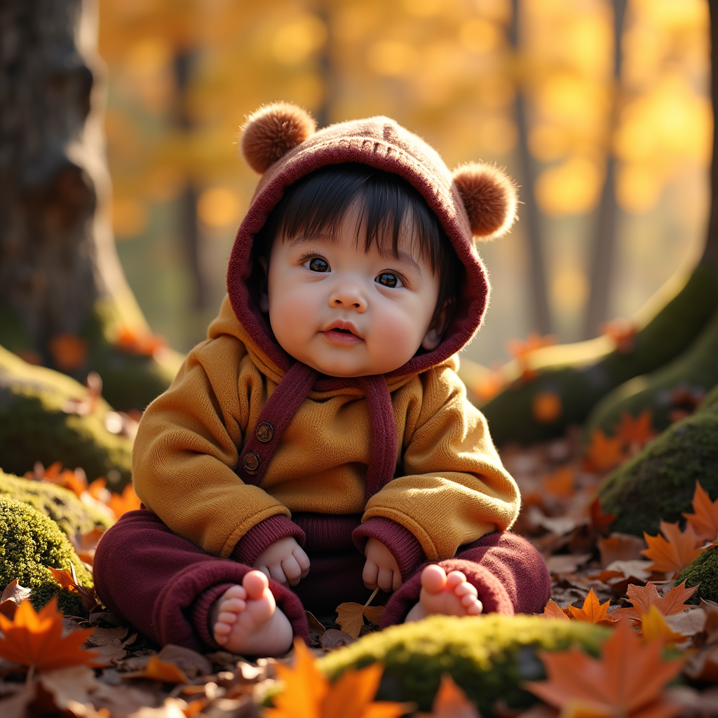 AI baby Autumn Forest portrait