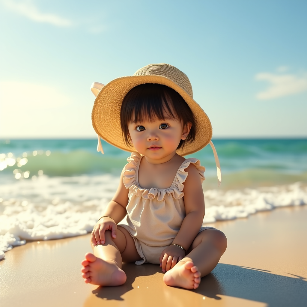 AI baby Beach portrait