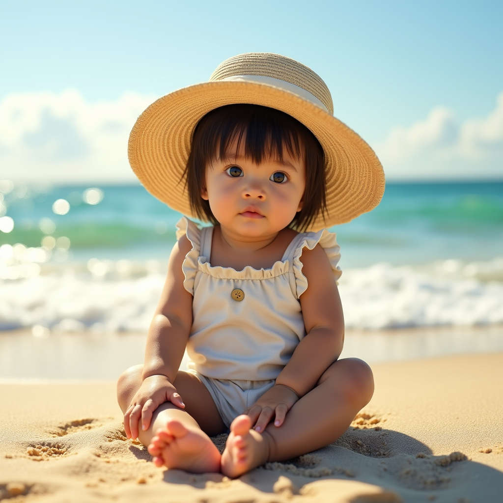AI baby Beach portrait