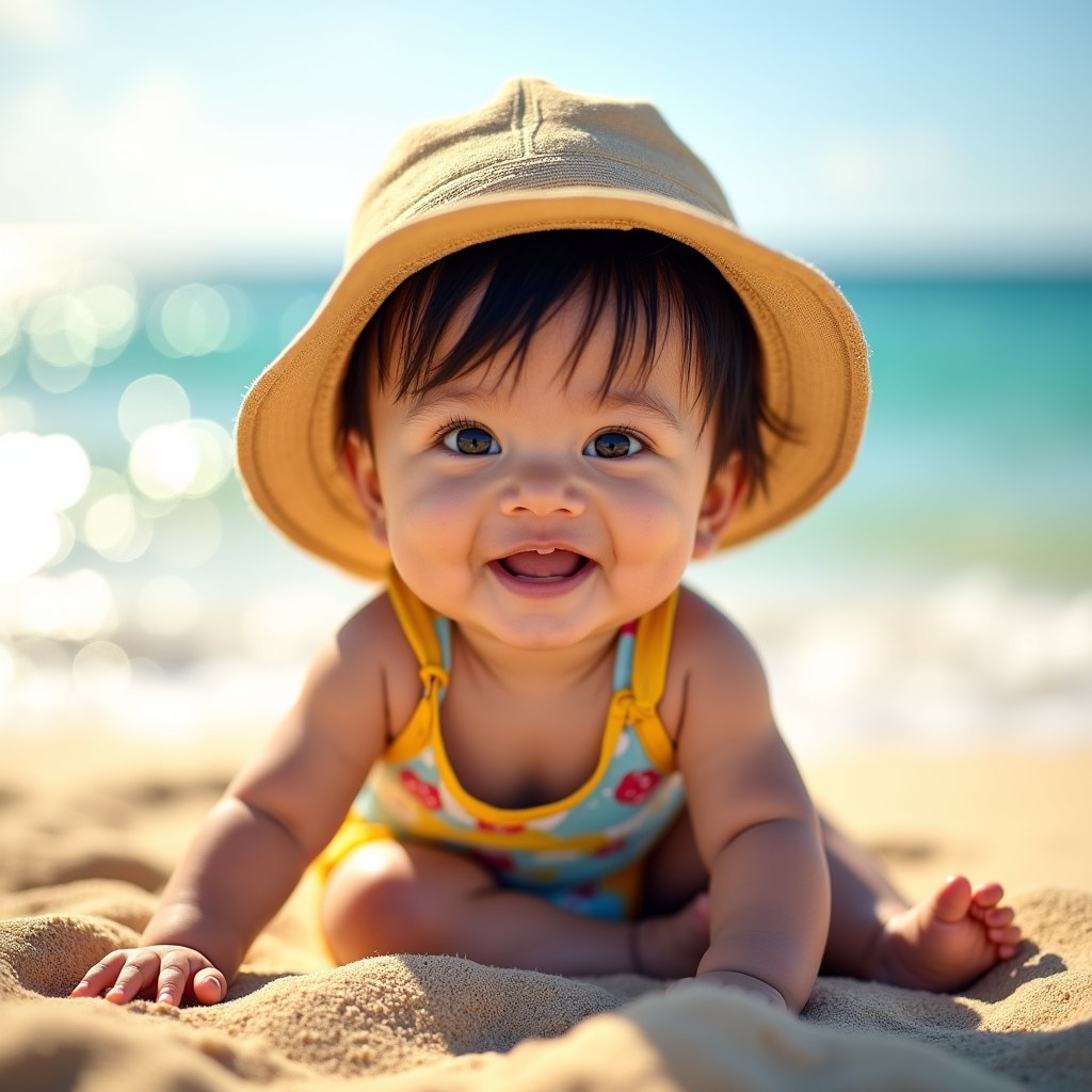 AI baby Beach portrait