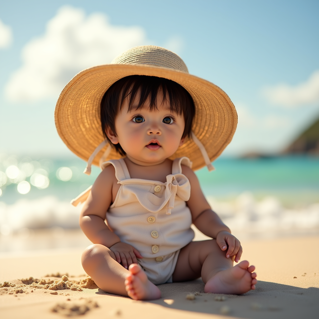AI baby Beach portrait
