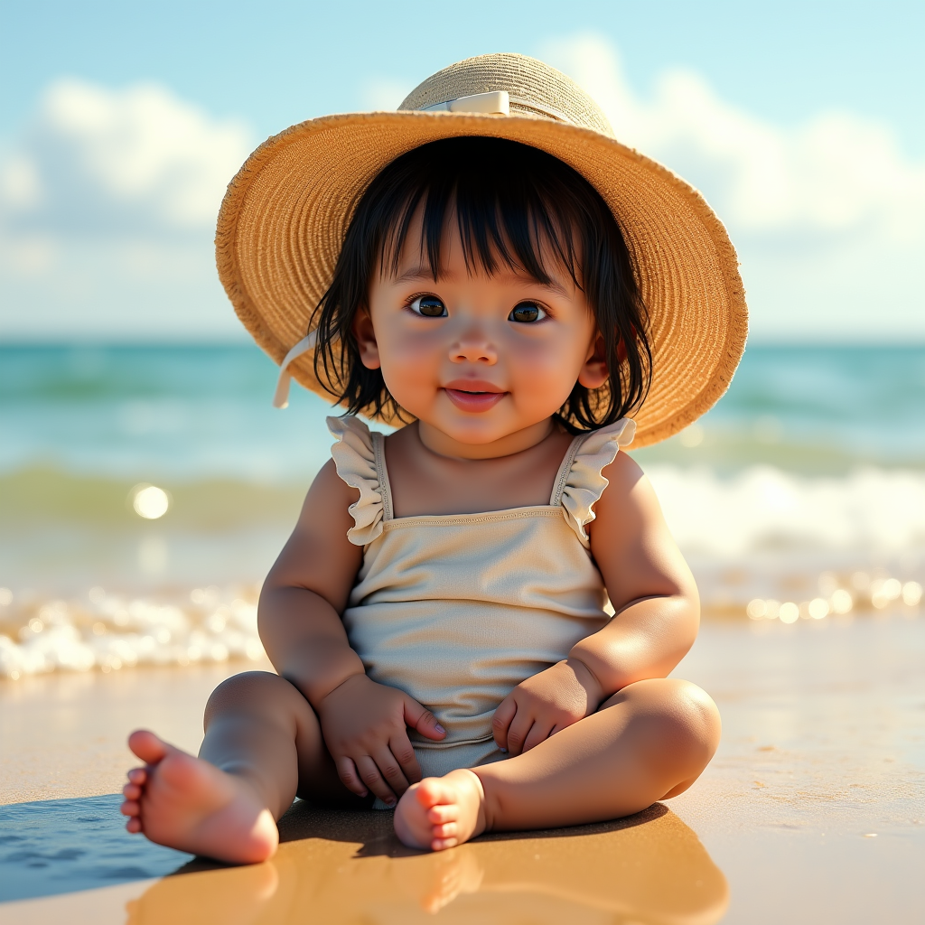 AI baby Beach portrait