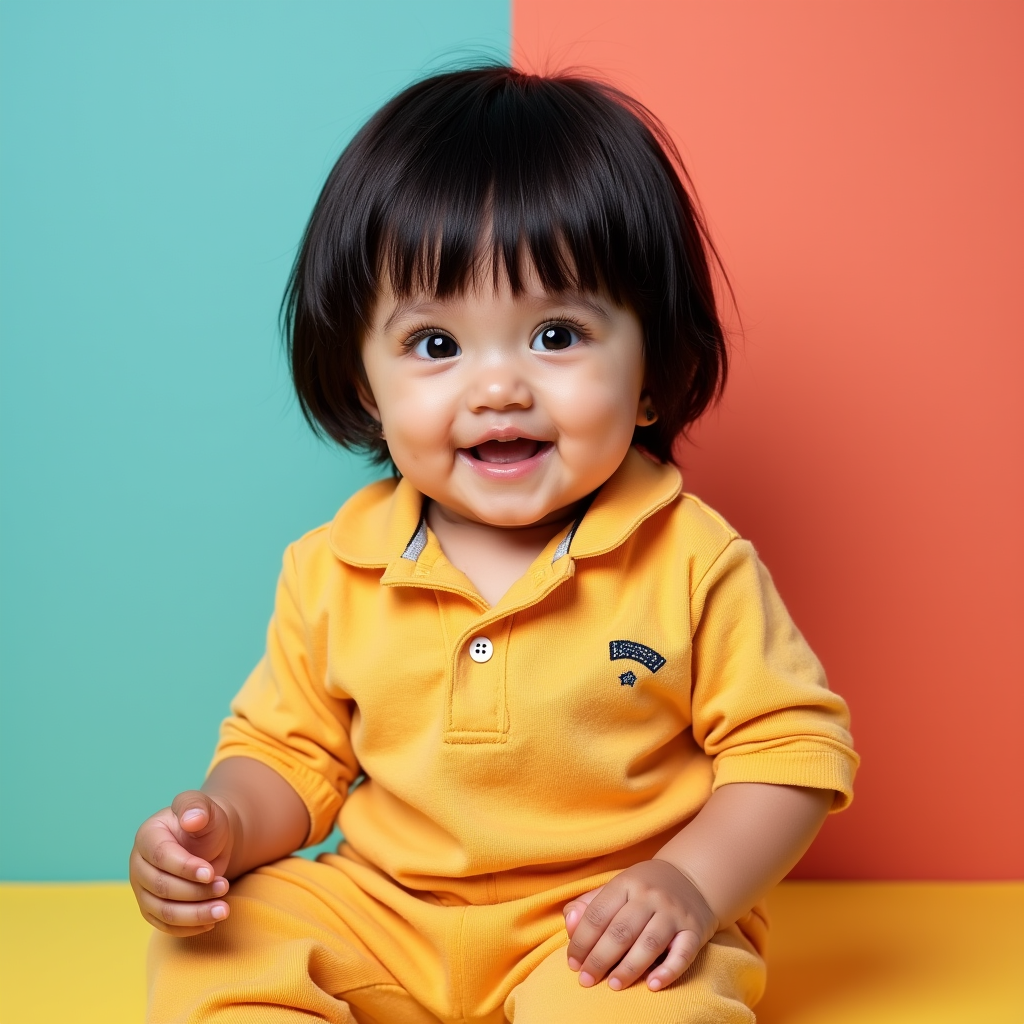 AI baby Colorful Backdrop portrait