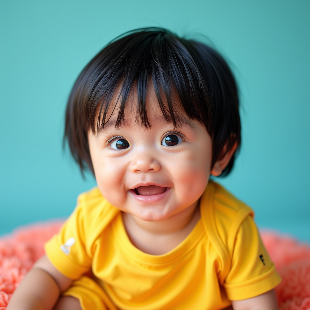 AI baby Colorful Backdrop portrait