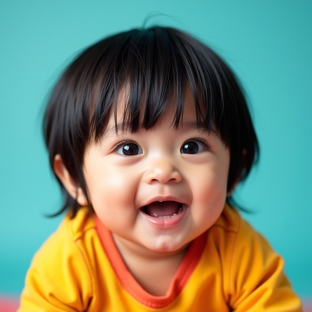 AI baby Colorful Backdrop portrait