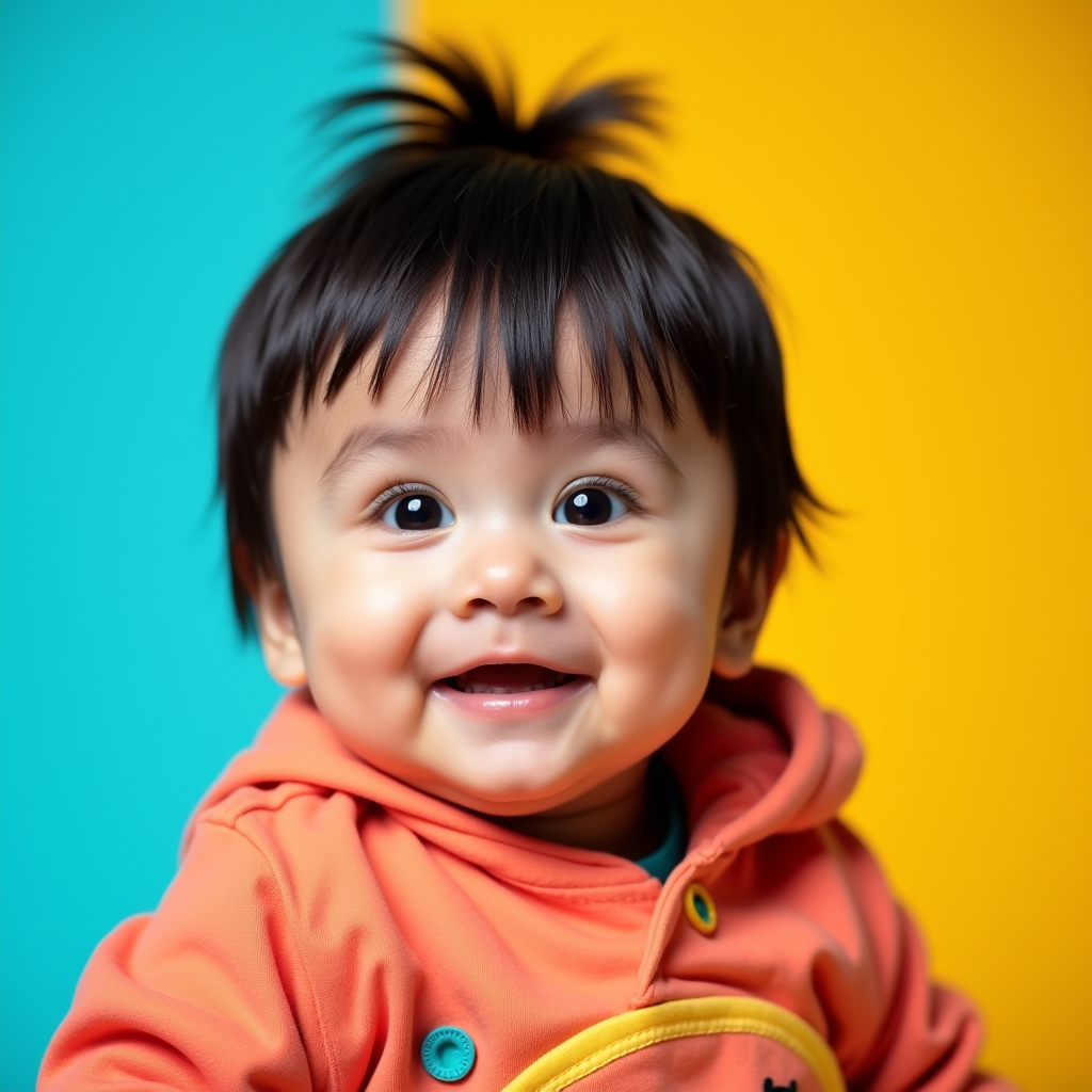 AI baby Colorful Backdrop portrait