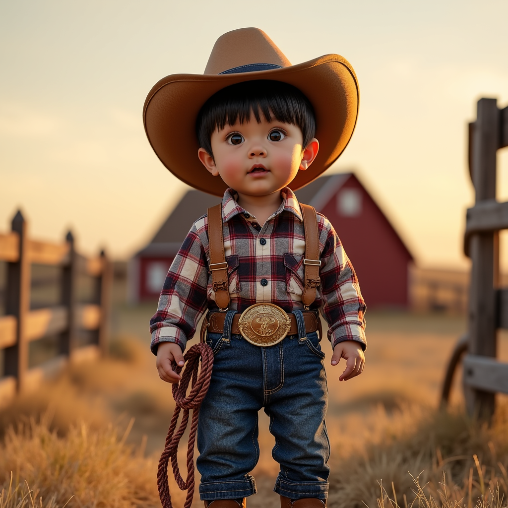 AI baby Cowboy portrait