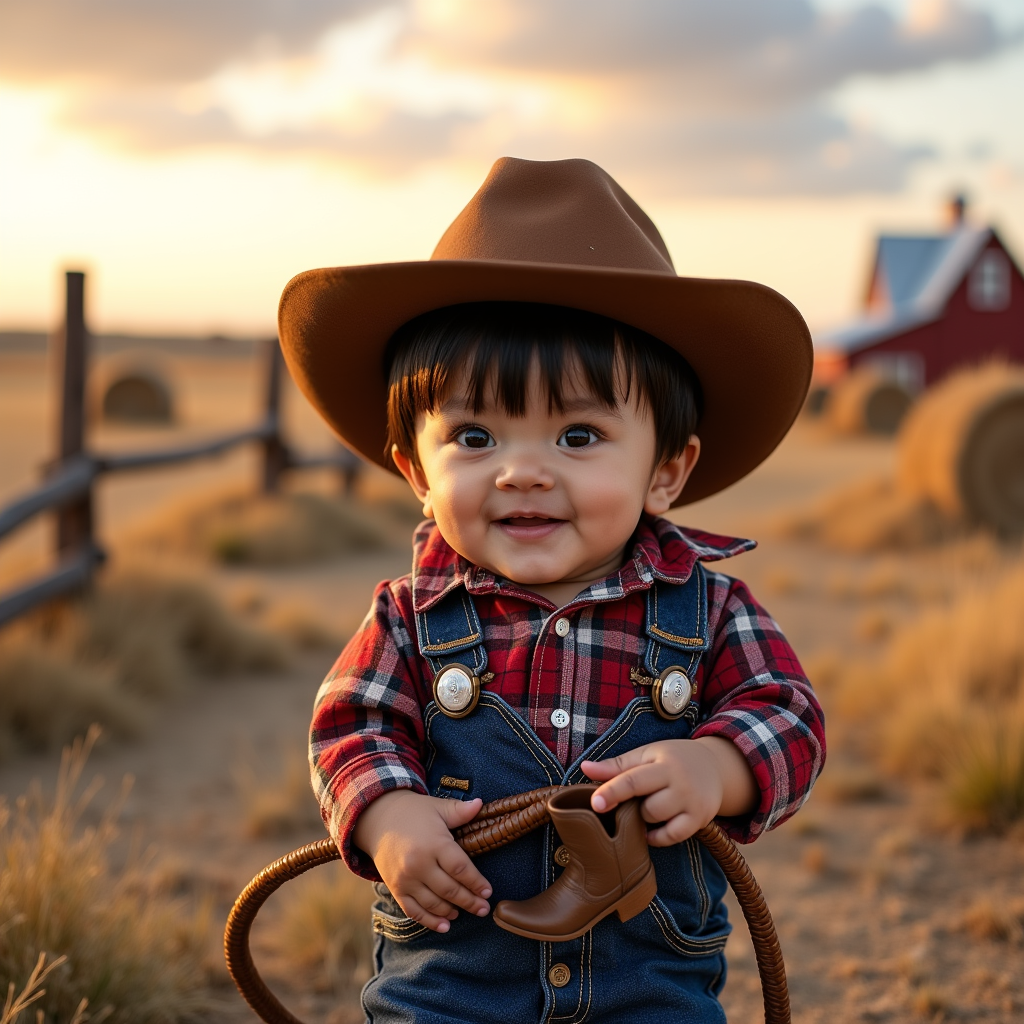 AI baby Cowboy portrait