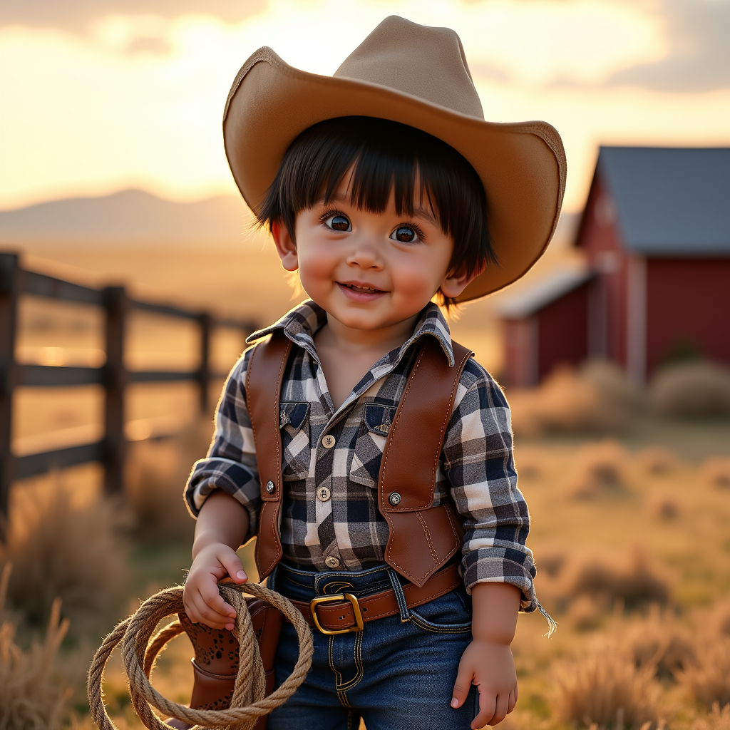 AI baby Cowboy portrait