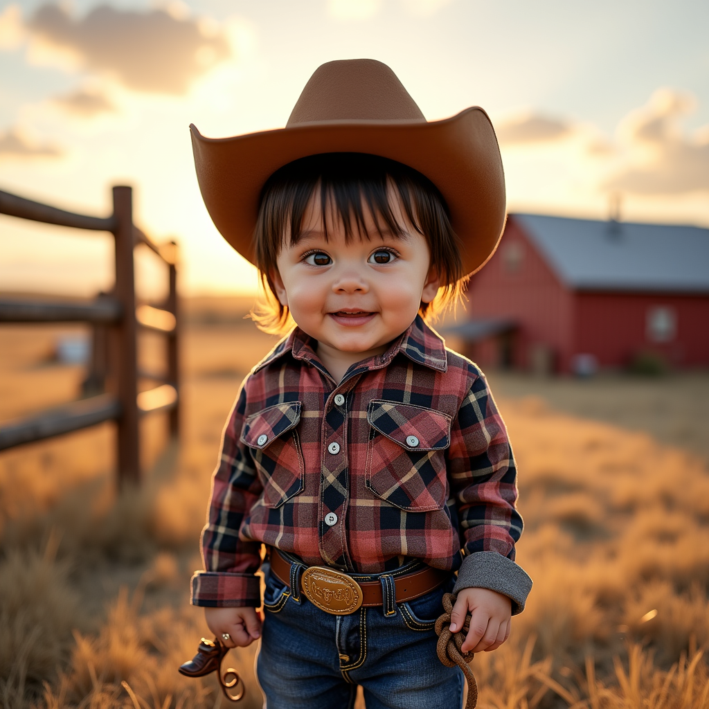 AI baby Cowboy portrait