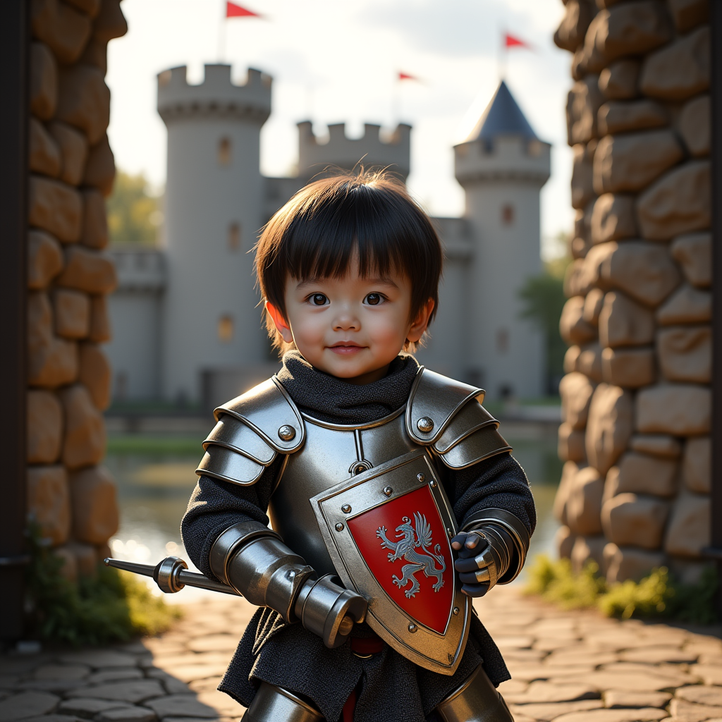 AI baby Knight portrait
