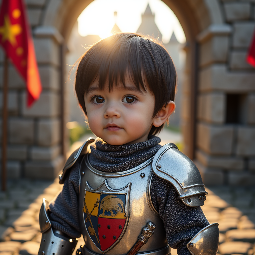 AI baby Knight portrait