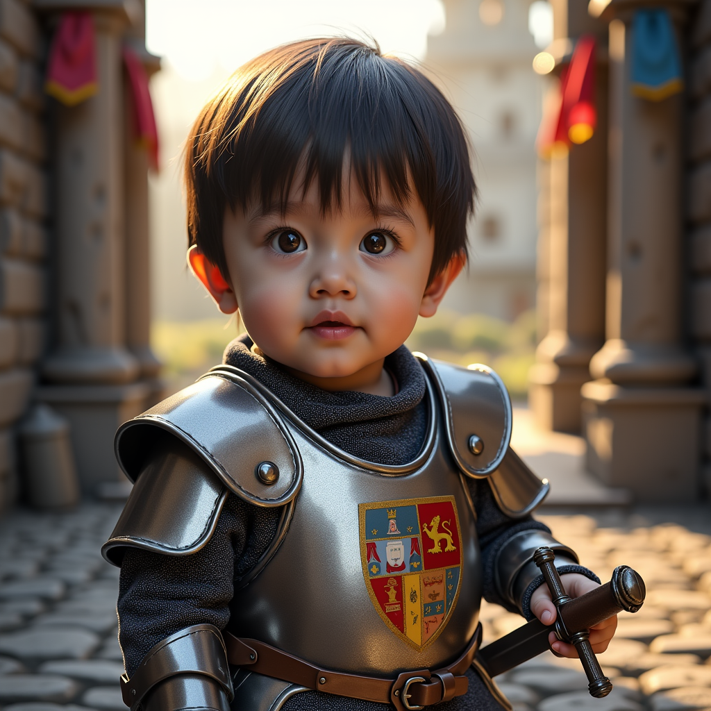 AI baby Knight portrait