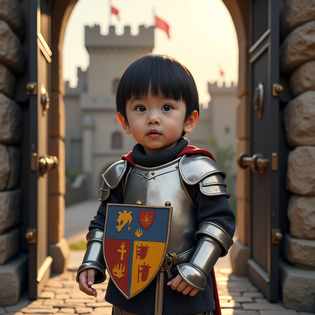 AI baby Knight portrait