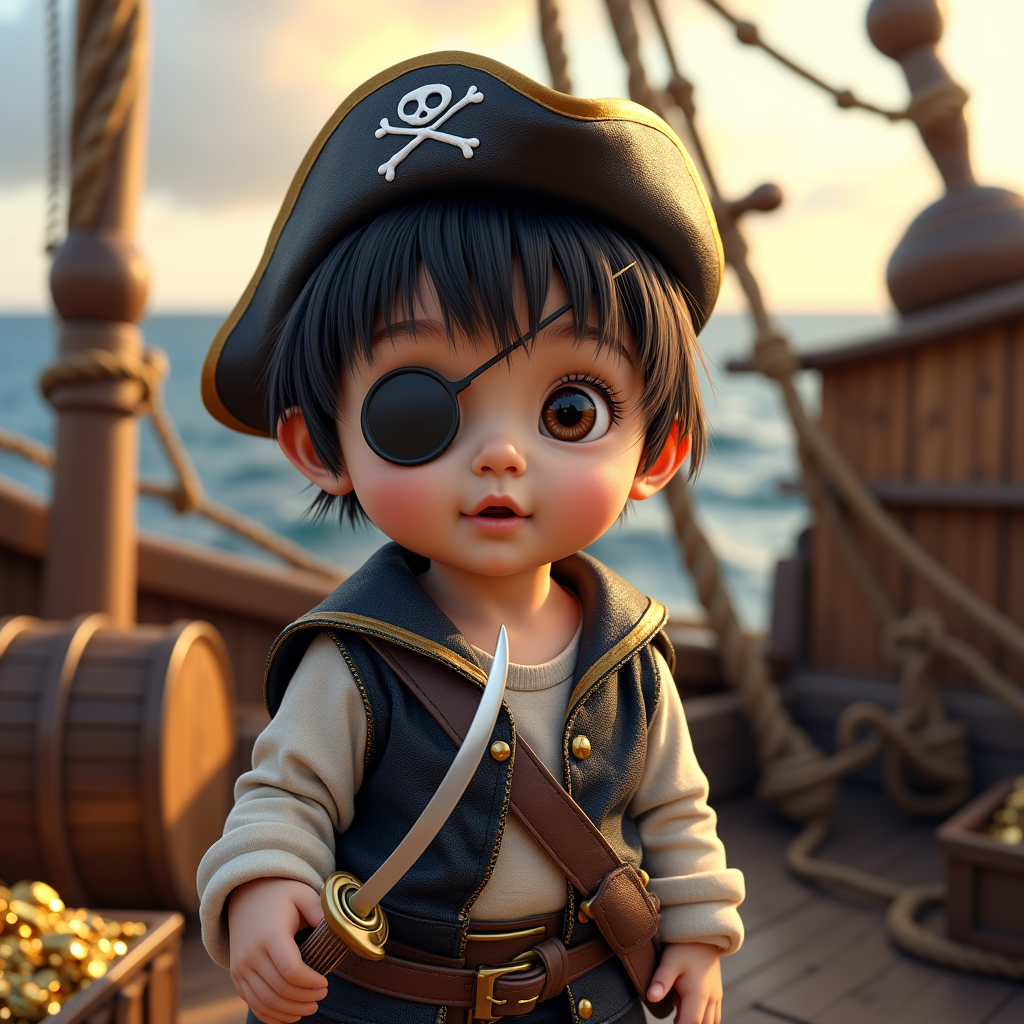 AI baby Pirate portrait