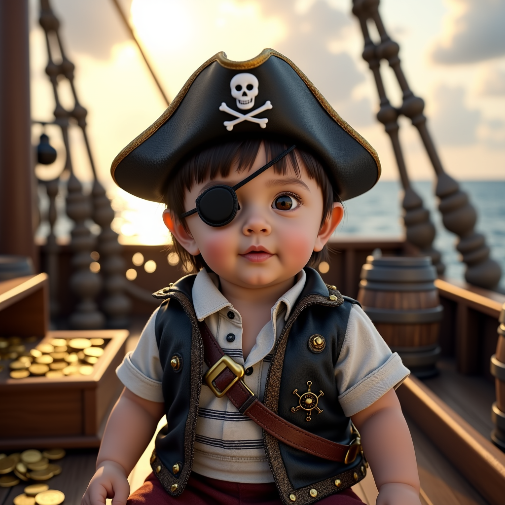 AI baby Pirate portrait