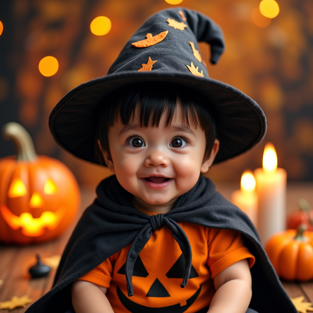 AI baby Halloween portrait