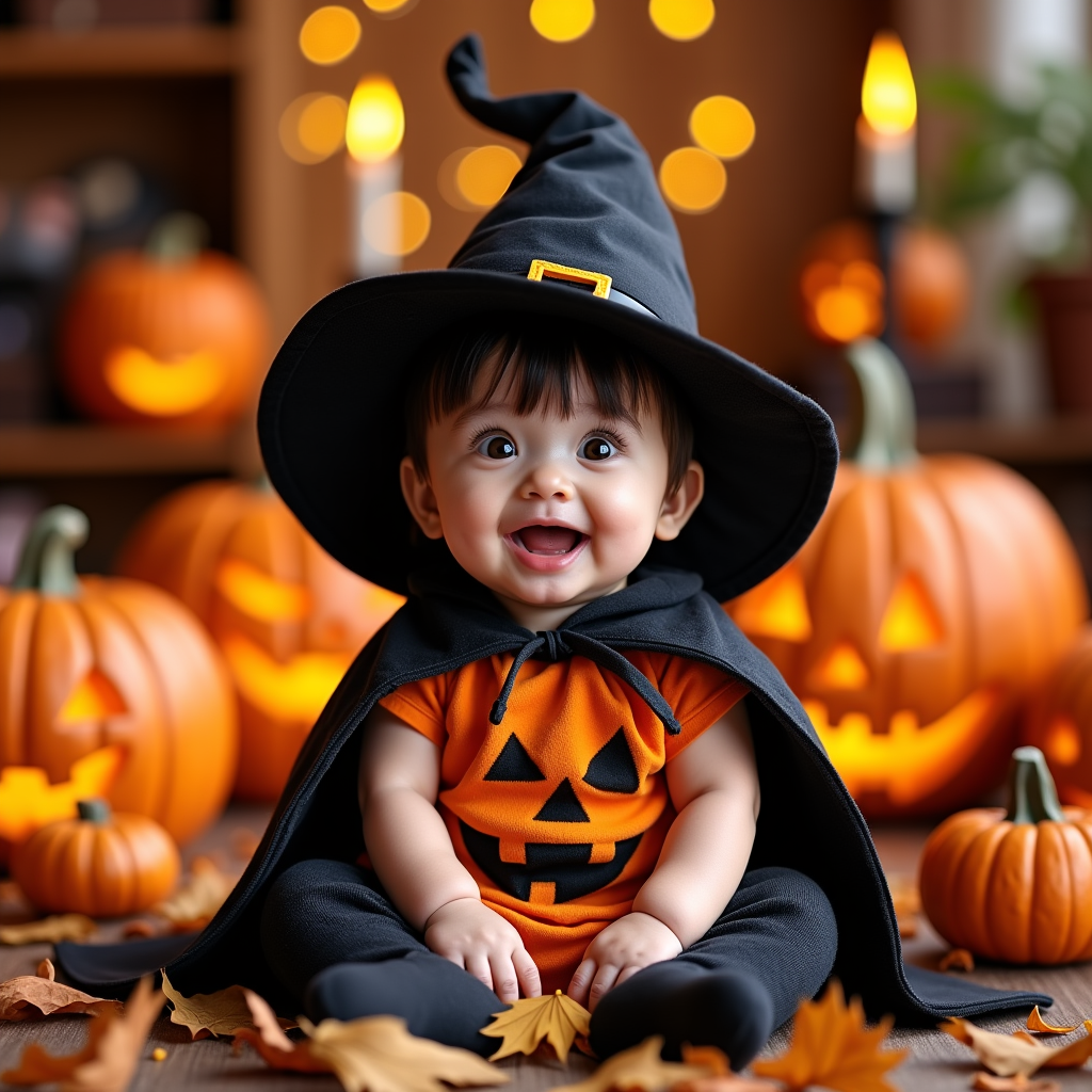 AI baby Halloween portrait
