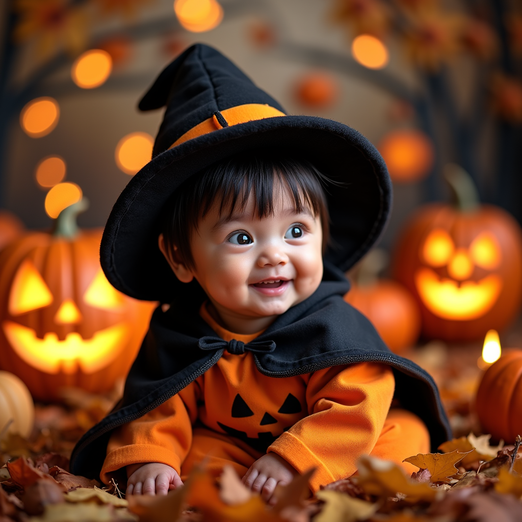 AI baby Halloween portrait