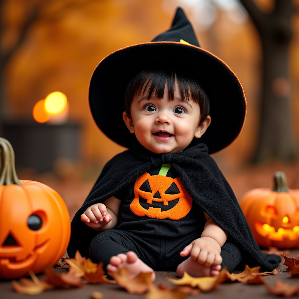 AI baby Halloween portrait