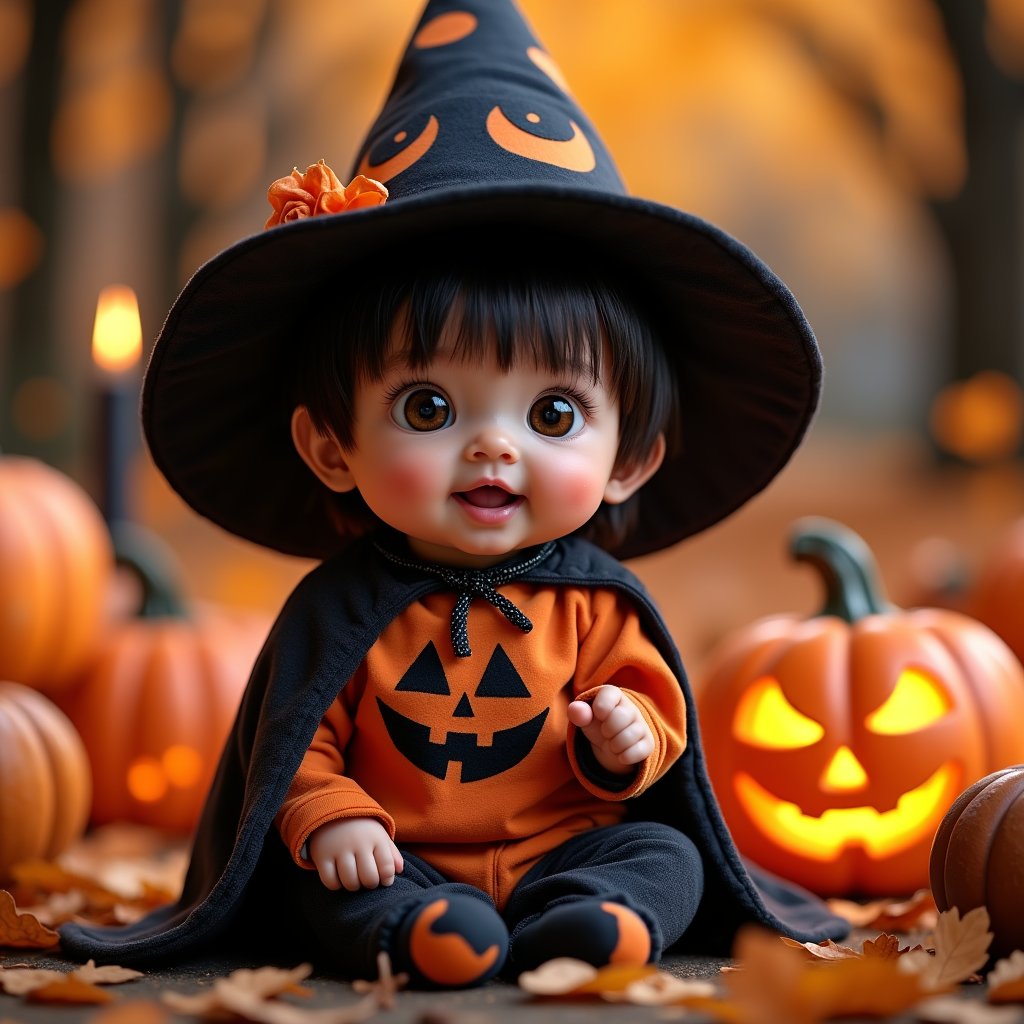AI baby Halloween portrait