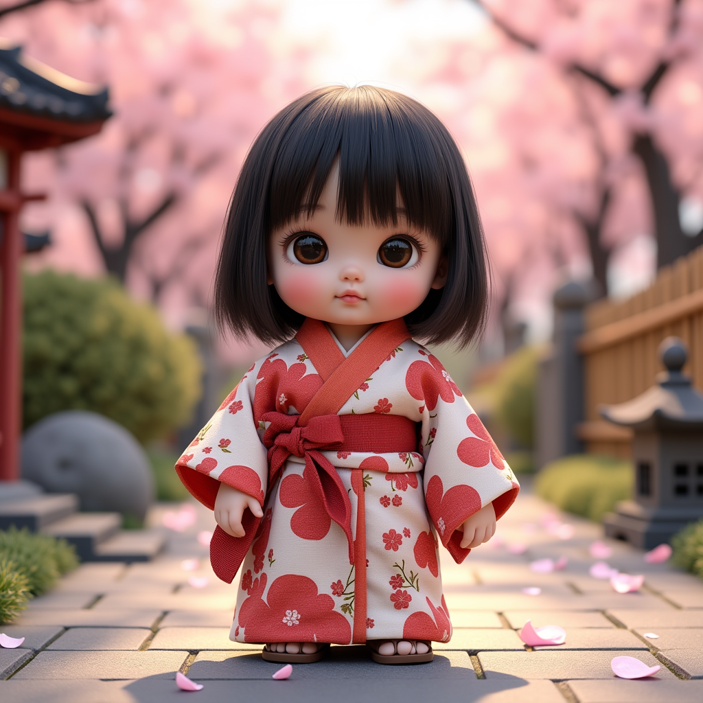 AI baby Japanese Kimono portrait