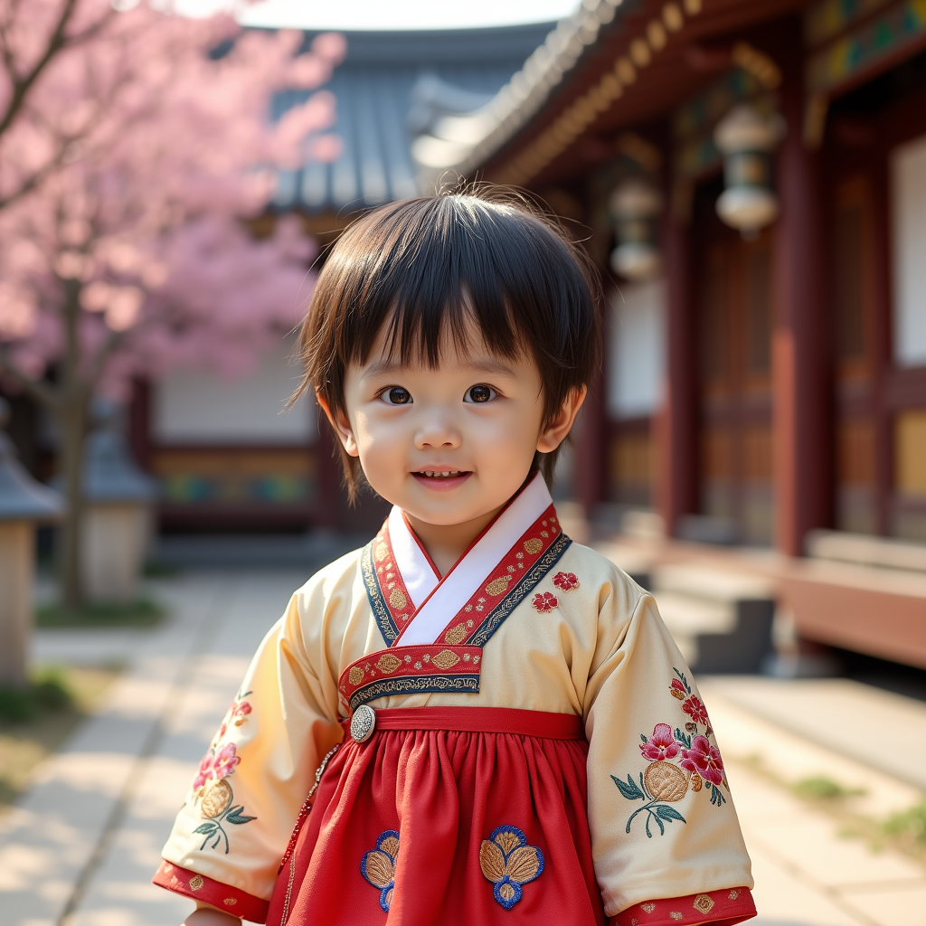 AI baby Korean Hanbok portrait
