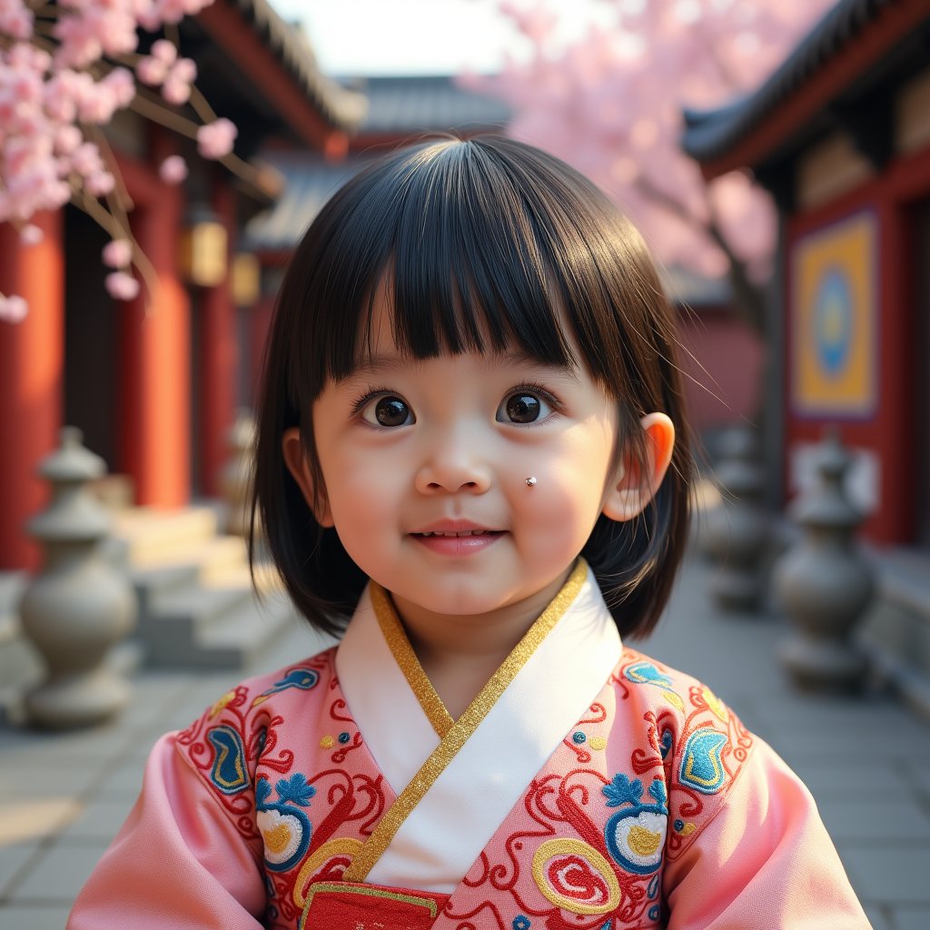 AI baby Korean Hanbok portrait