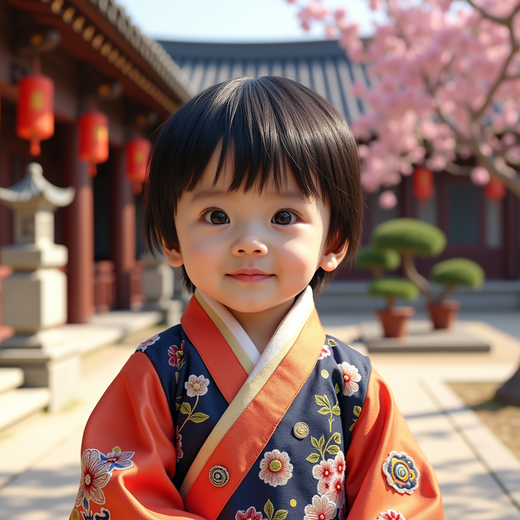 AI baby Korean Hanbok portrait