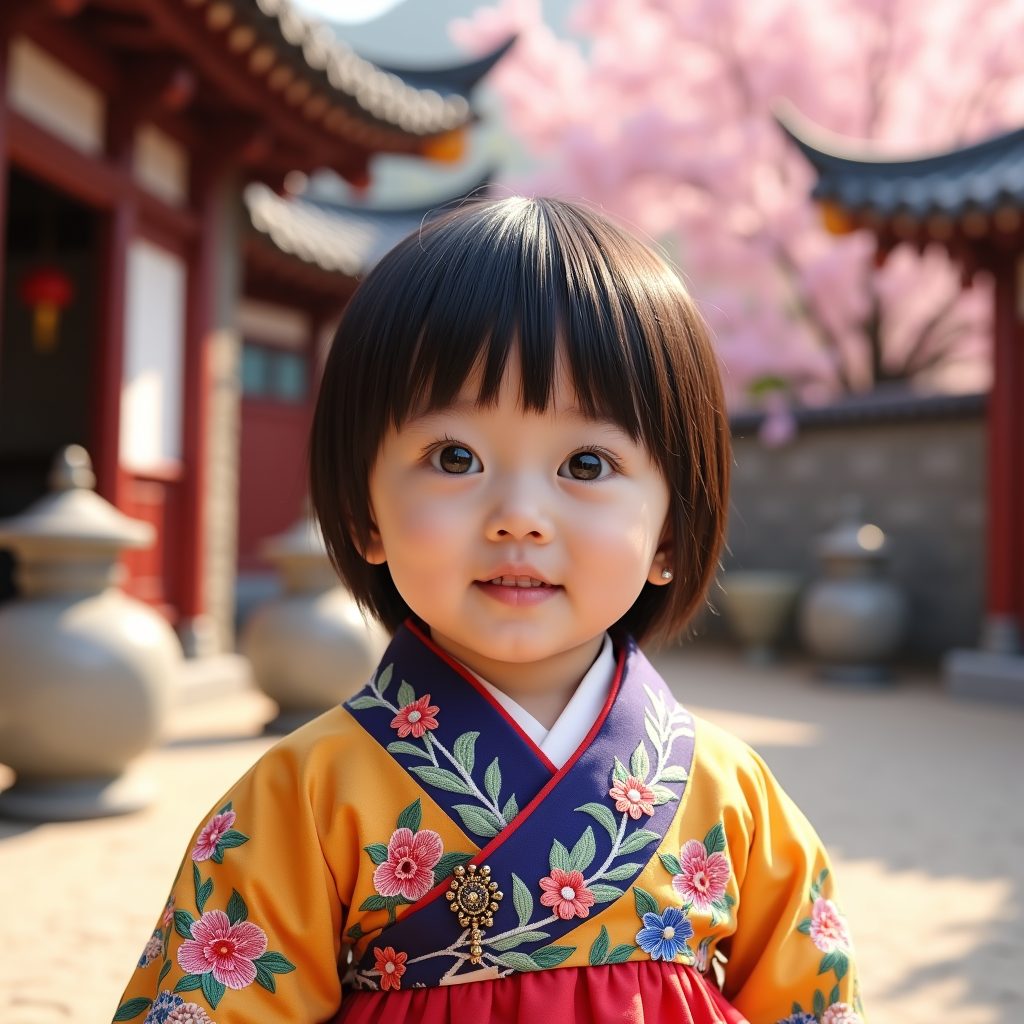 AI baby Korean Hanbok portrait