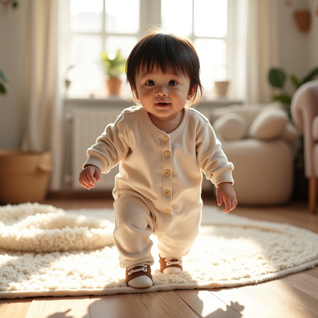 AI baby First Steps portrait