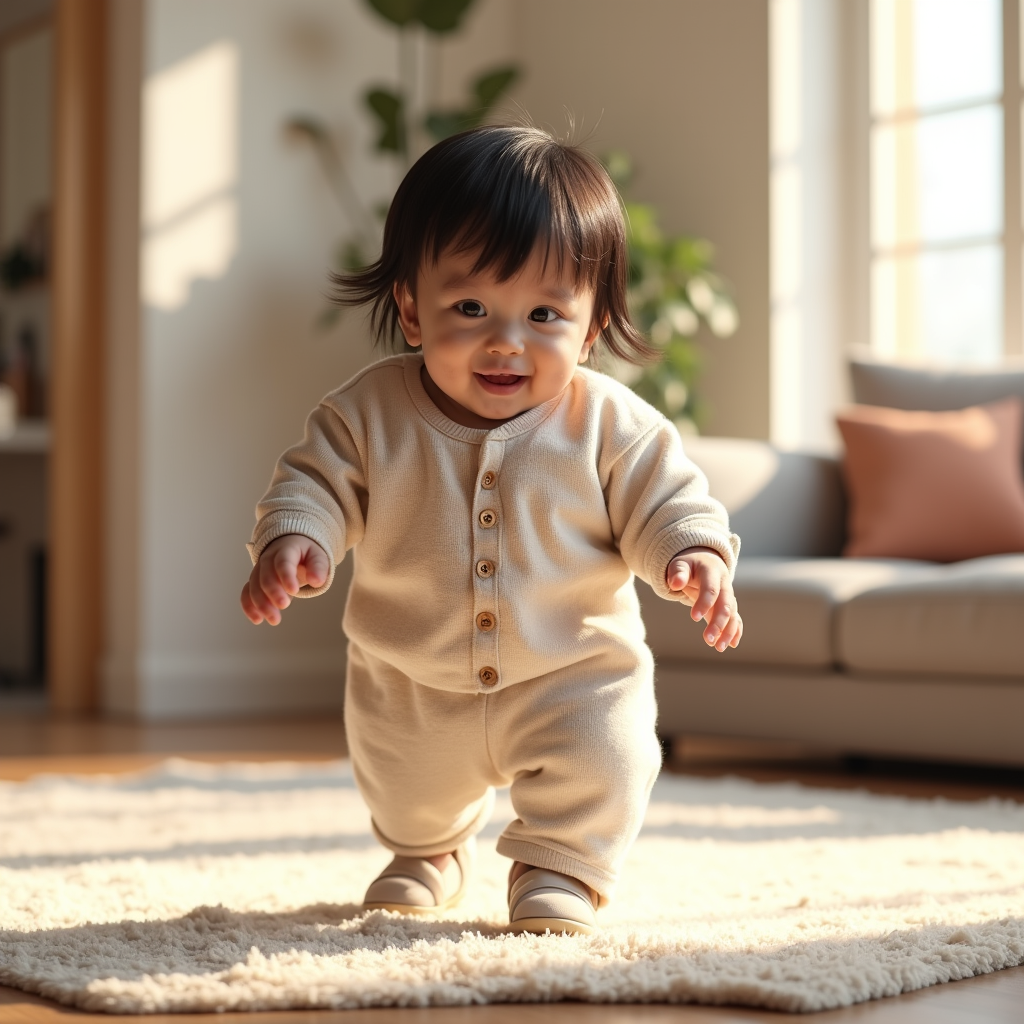 AI baby First Steps portrait