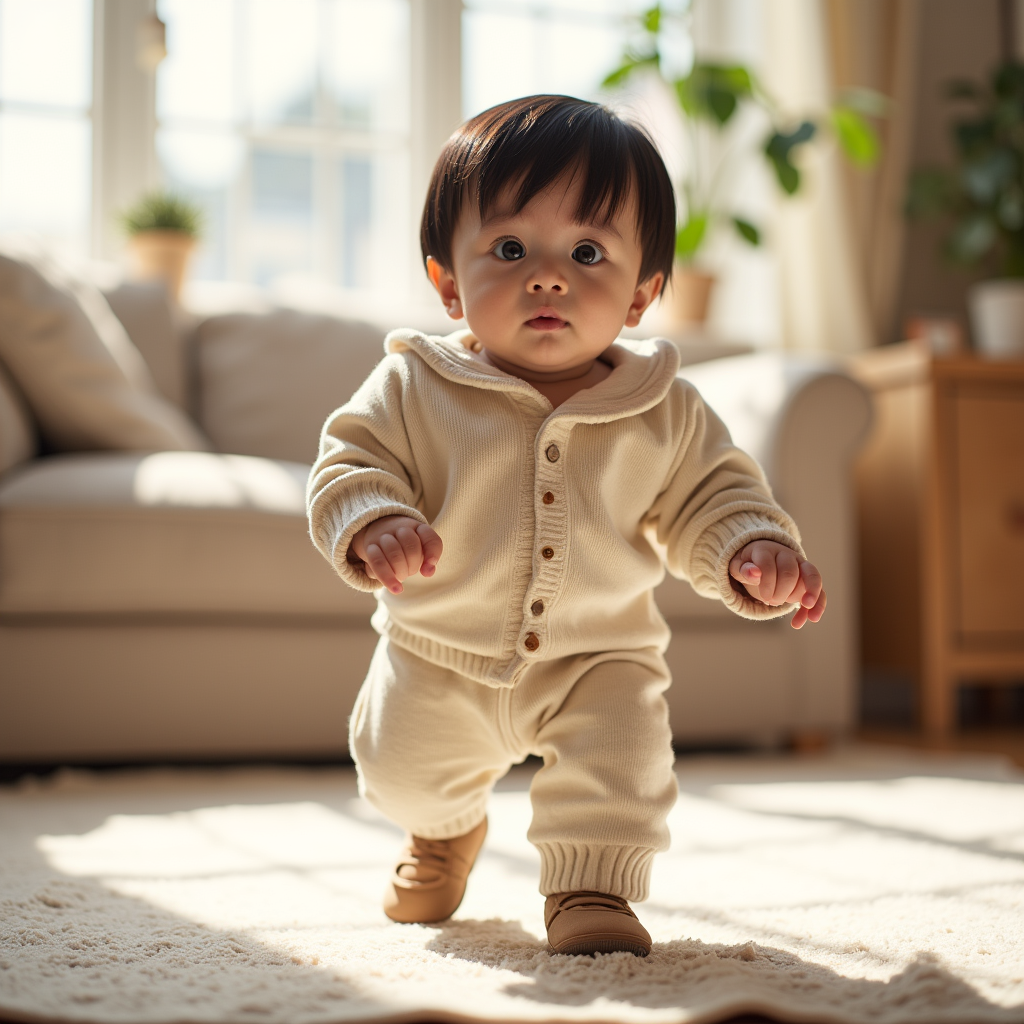 AI baby First Steps portrait