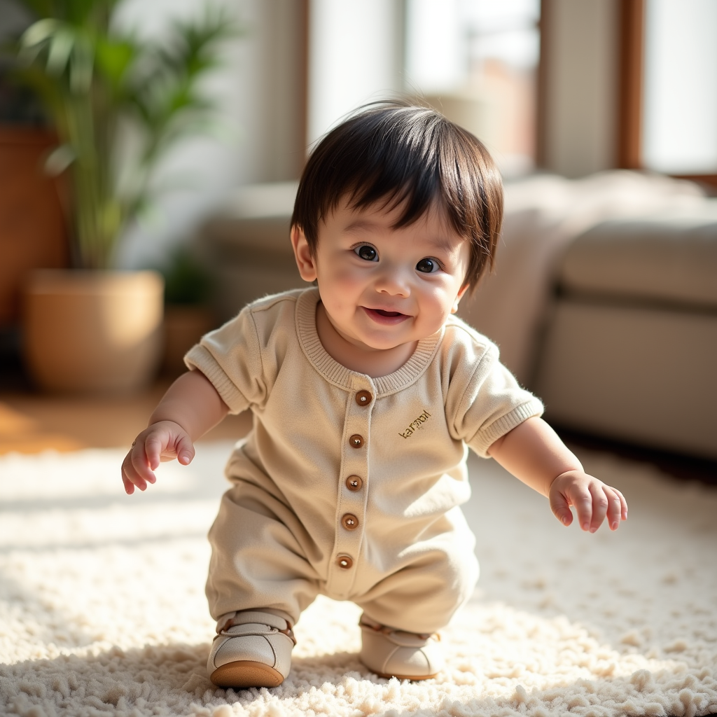 AI baby First Steps portrait