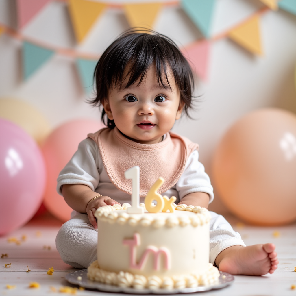 AI baby Half Birthday portrait