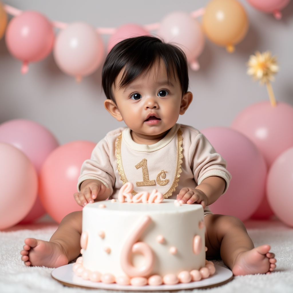 AI baby Half Birthday portrait