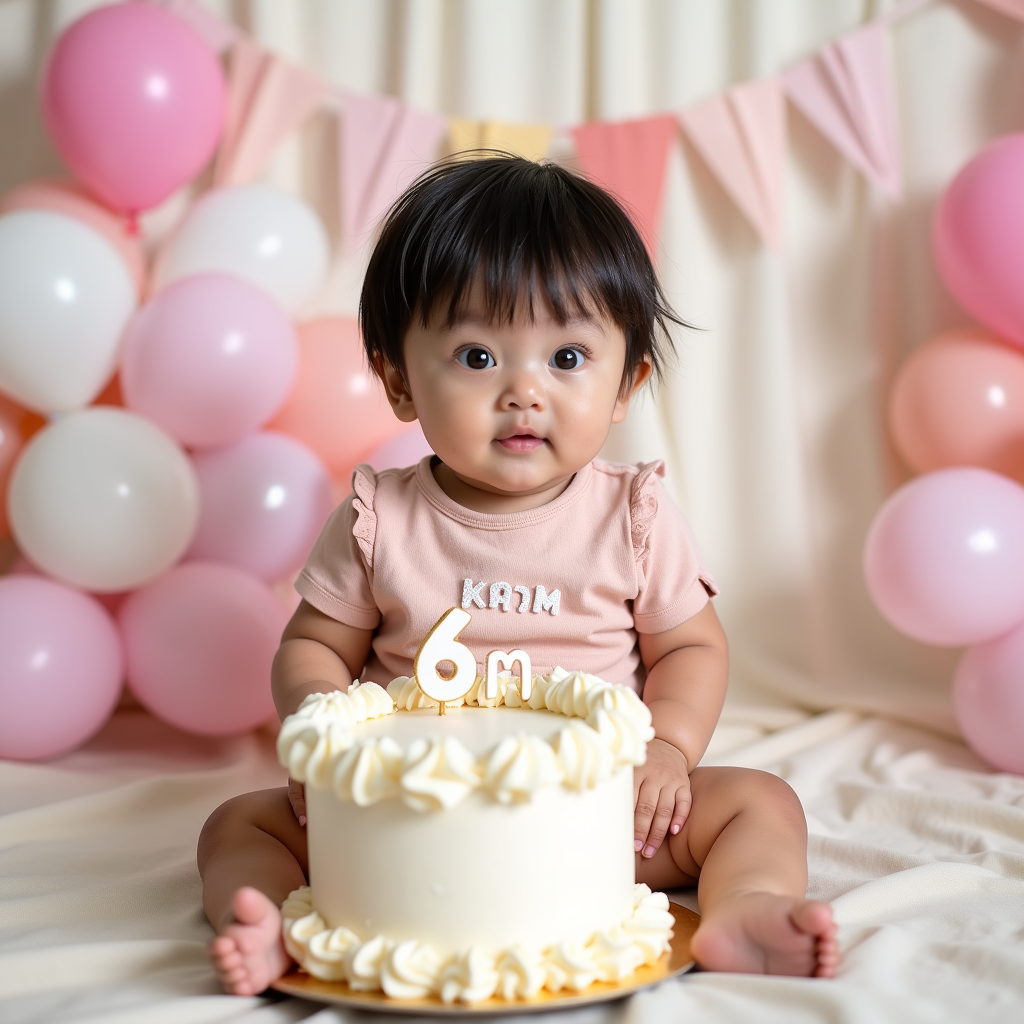 AI baby Half Birthday portrait