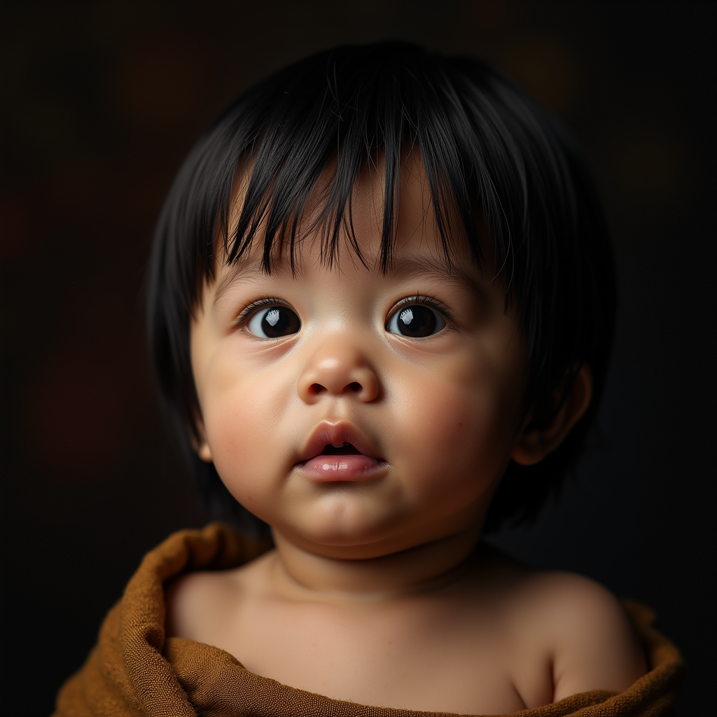 AI baby Oil Painting portrait