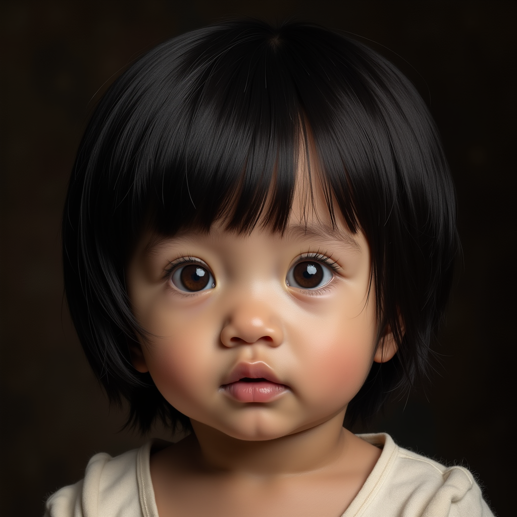 AI baby Oil Painting portrait